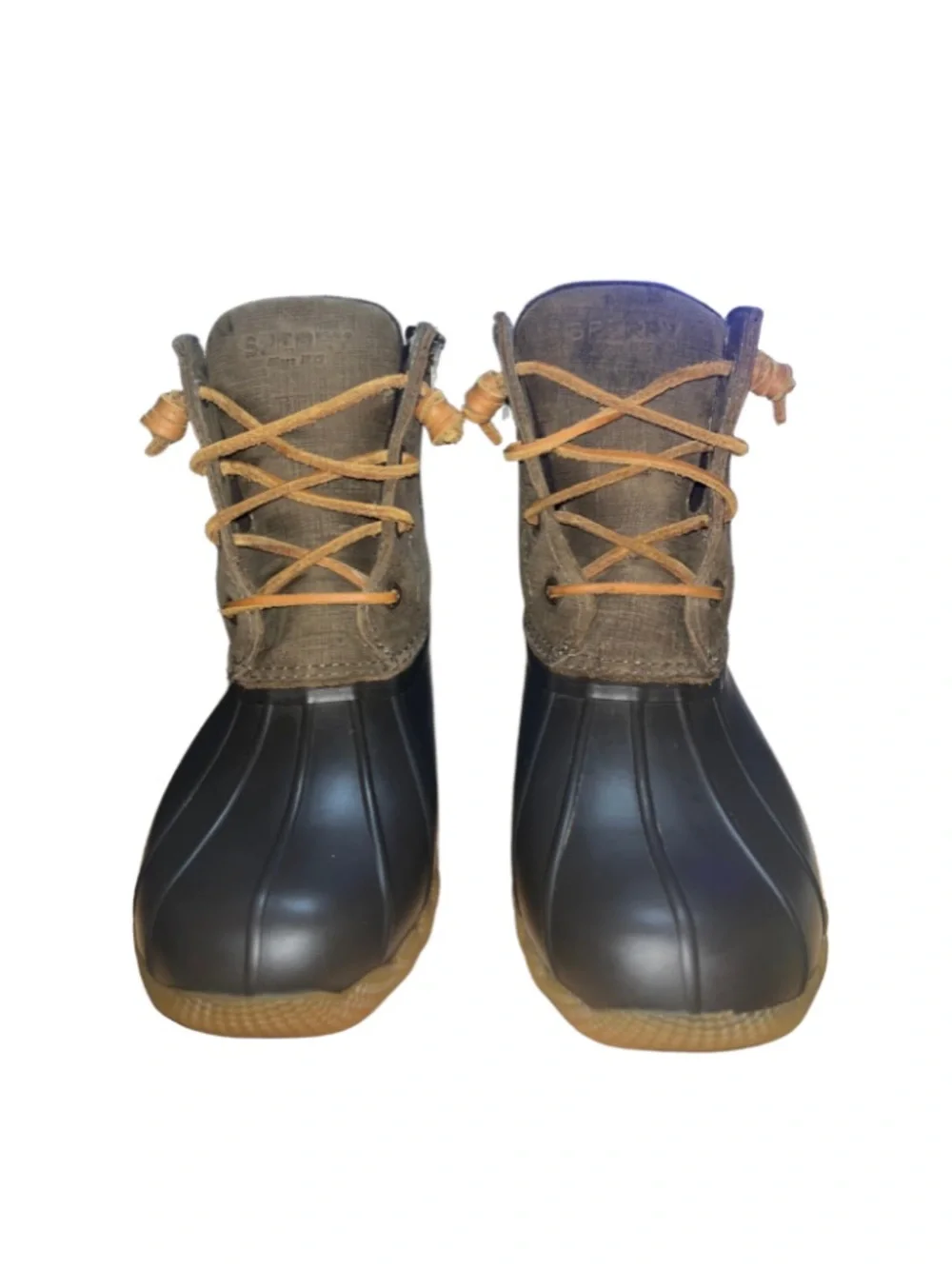 Sperry Top-Sider Saltwater DuckBoots - Women's Size 8 Brown/Black Canvas